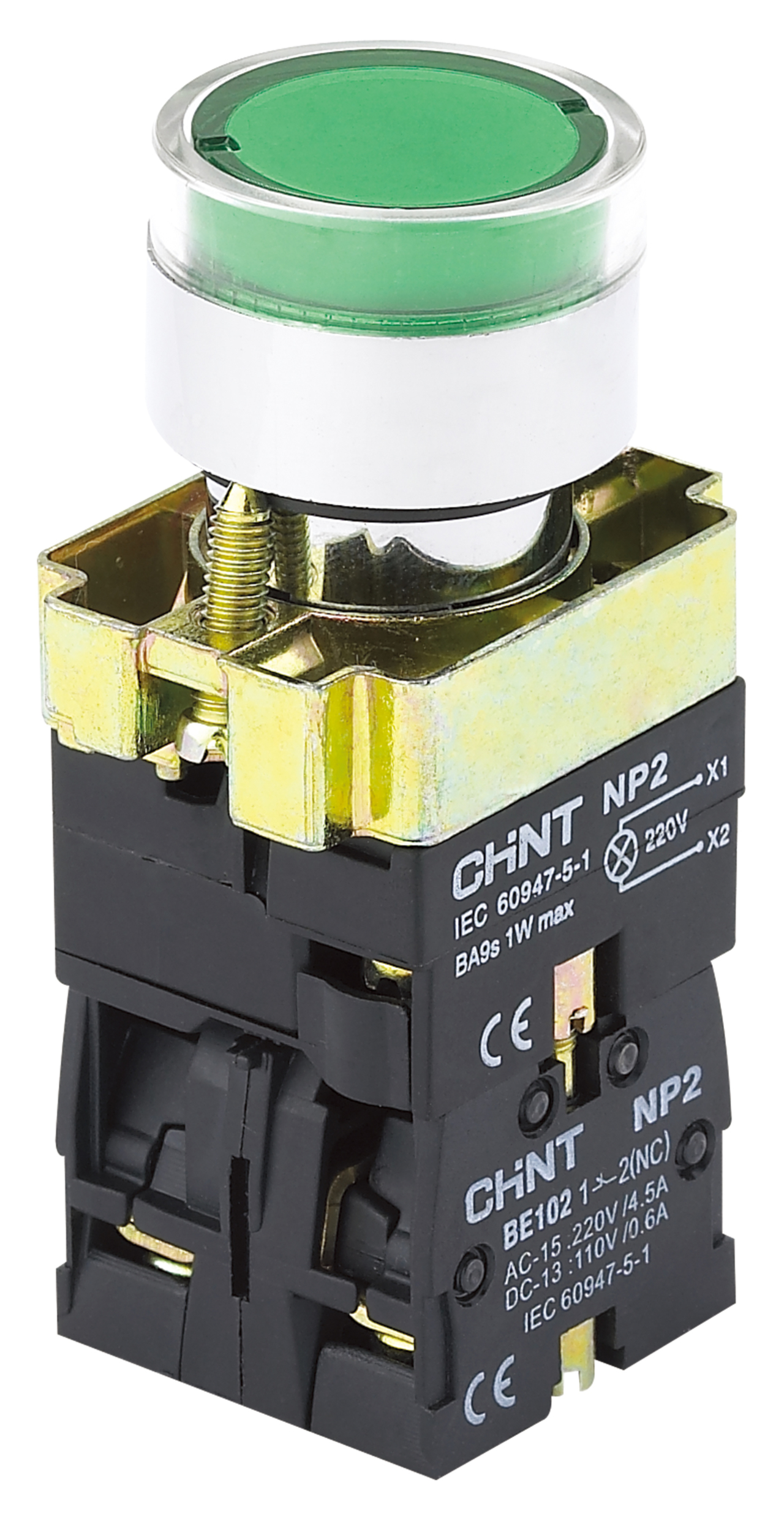 Botón de metal luminoso NP2-BW31